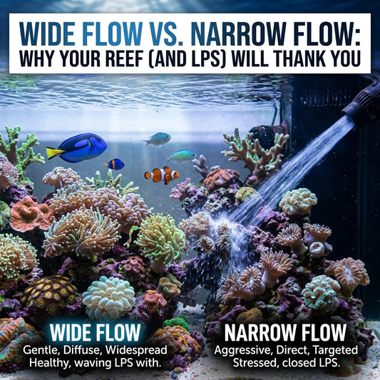 Wide Flow vs. Narrow Flow: Why Your Reef (and LPS) Will Thank You