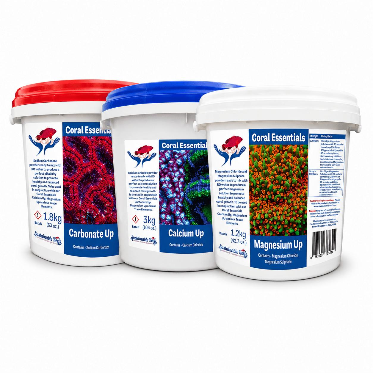 Coral Essentials Cal, Alk, Mag Powders aquarium additives DaluaAustralia 