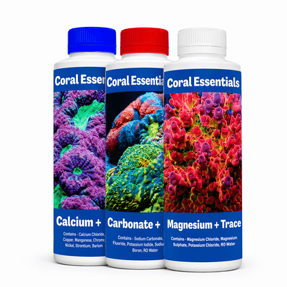 Coral Essentials 2 Part + Magnesium and Traces AQUARIUM additives DALUA Combo Pack Cal Alk Mag + Traces 500ml (17fl oz) 