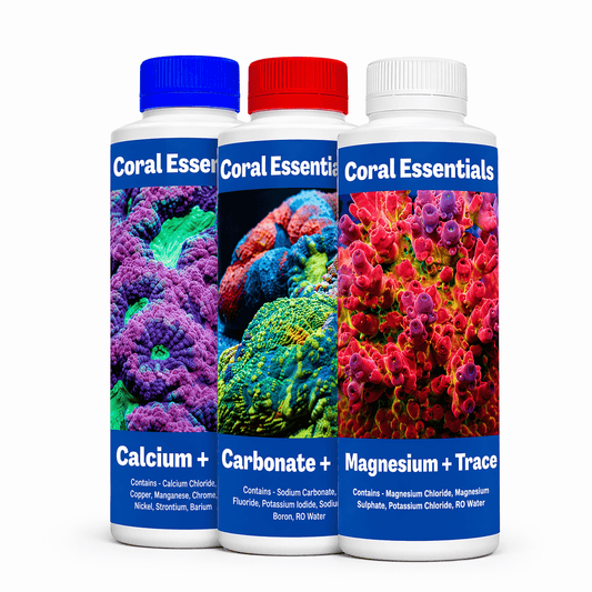 Coral Essentials 2 Part + Magnesium and Traces AQUARIUM additives DALUA Combo Pack Cal Alk Mag + Traces 500ml (17fl oz) 