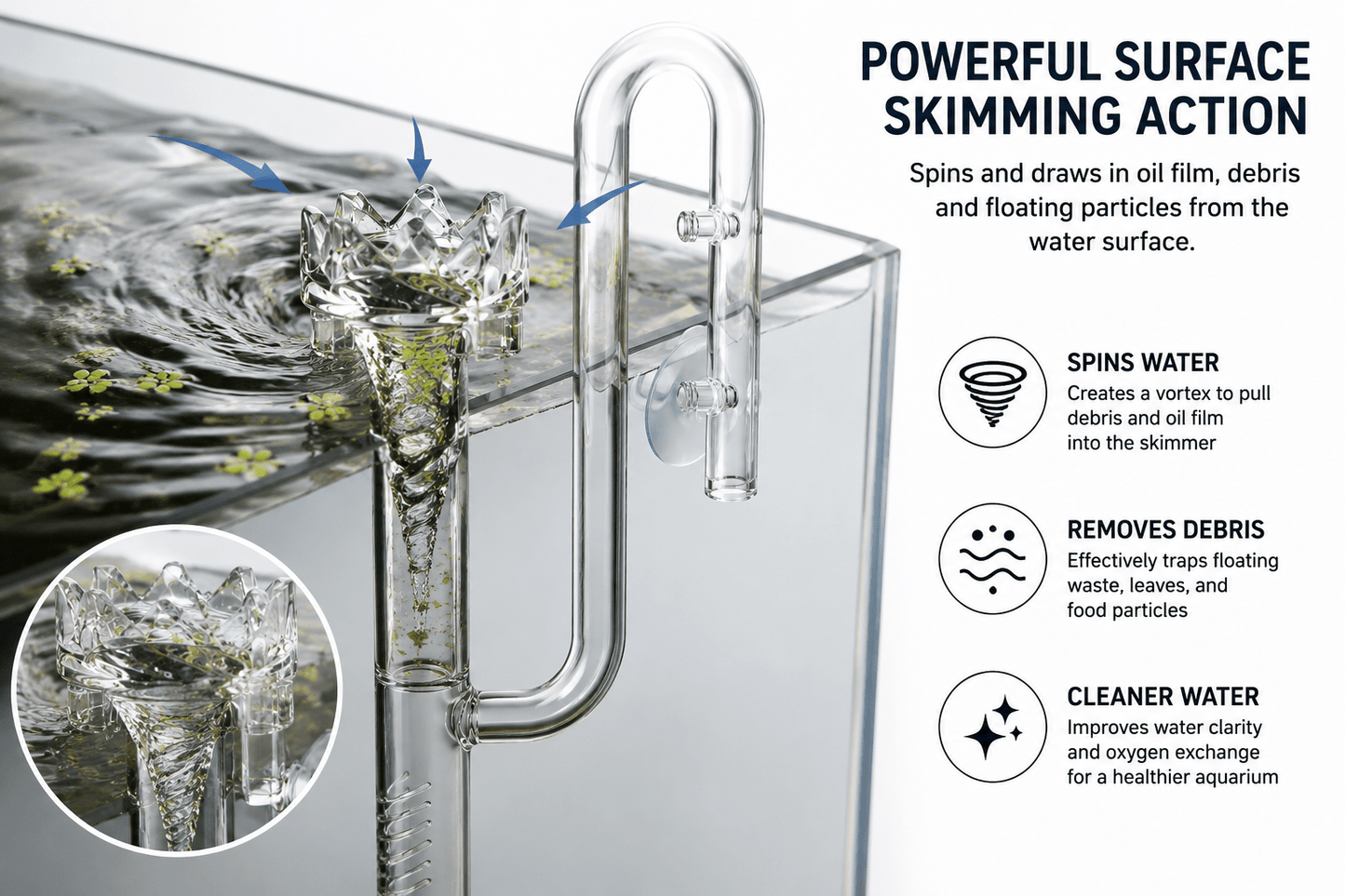 Surface Skimmer Inlet glass inlet lily pipes Dalua 