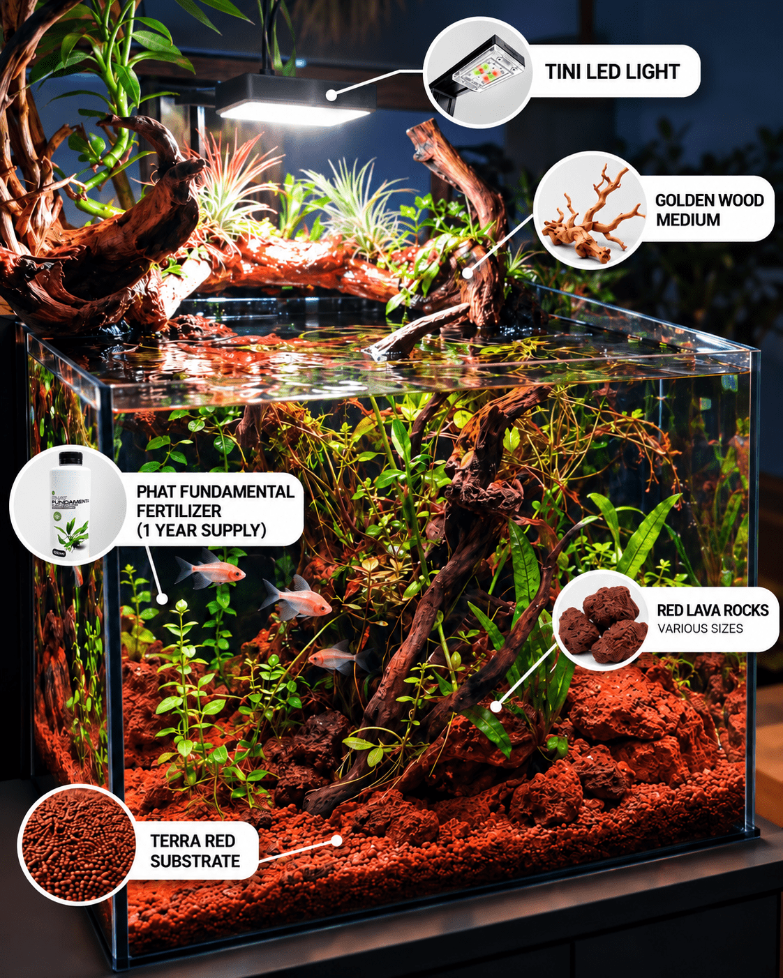 Fish Habitat All In One Setup aquarium lighting bundle WIO 